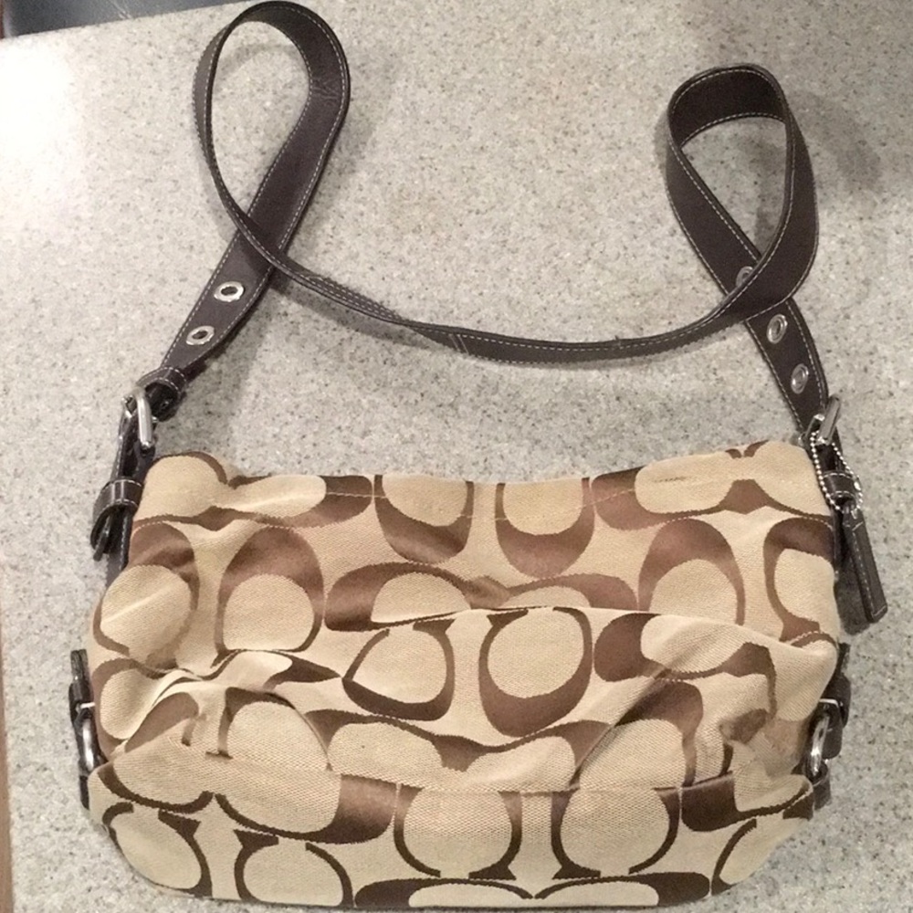 Coach Handbag Brown/Tan Medium Size